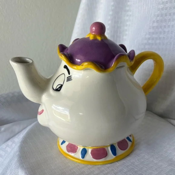 NWT, Vtg Treasure Craft, Beauty & The Beast Mrs. Potts Teapot, A Pfaltzgraff Co.